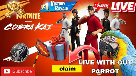 fortnite cobra kai skins parrot girlfriend facecam day  youtube