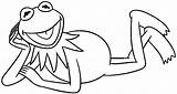 Kermit Frog Coloring Down Pages Lie sketch template