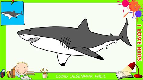 como desenhar um tubarão facil passo a passo para crianças