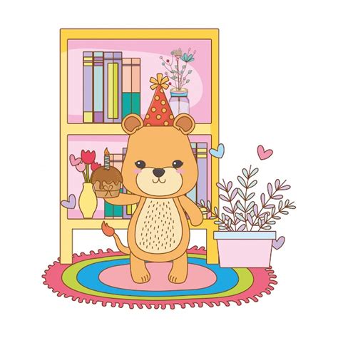 premium vector lioness cartoon  happy birthday