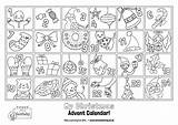 Advent Calendar Christmas Coloring Colouring Countdown Pages Kids Choose Board sketch template