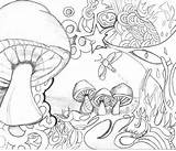 Coloring Pages Mushroom Psychedelic Printable Mushrooms Trippy Adults Wonderland Alice Adult Drawing Toadstool Books Colouring Print Kodak Color Getcolorings Getdrawings sketch template