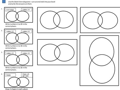 venn diagrams worksheets teaching resources