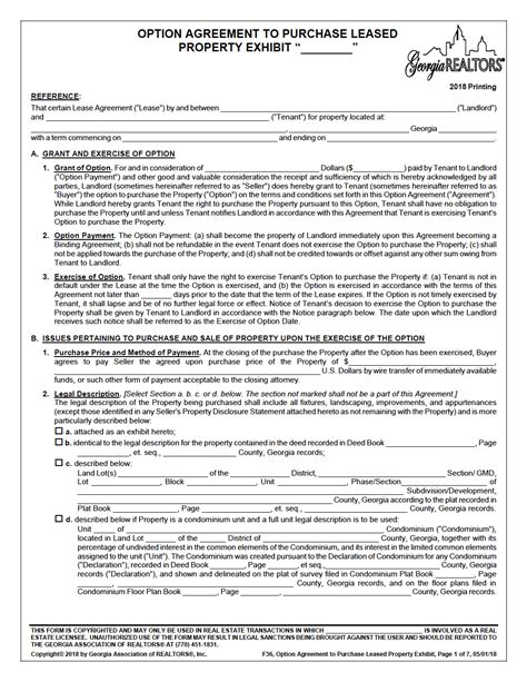 ga lease agreement template