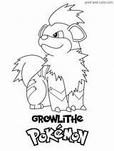 Pokemon Coloring Pages Growlithe Color Print Printable Kids Sheets Template Anime Onlycoloringpages sketch template