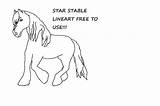 Stable Star Shire Horse Lineart Deviantart sketch template