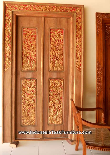 carved wood door indonesia bali traditional balinese