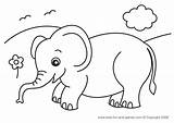 Baby Elephant Pages Coloring sketch template