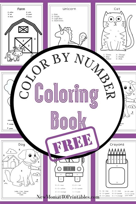 pintable color  number coloring pages  kids  mom