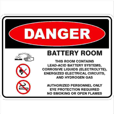battery room detailed discount safety signs  zealand
