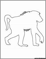 Outlines Animal Coloring Outline African Baboon Pages Printable Colouring Fun Waterbuck Print sketch template