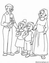 Family Happy Coloring Kids Pages sketch template