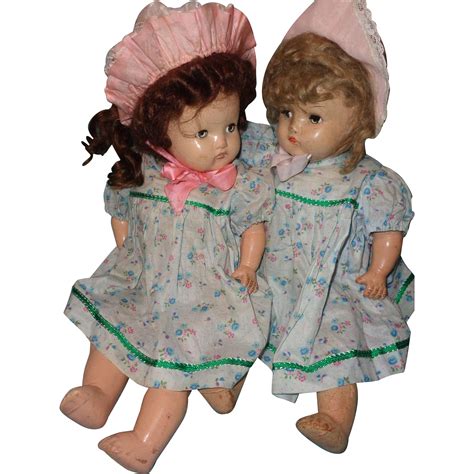 composition twin sister baby dolls sisters