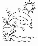 Dolphin Coloring Pages Splash Cute Sun Jump Jumping Baby Drawing Printable Colouring Color Getdrawings Getcolorings Adults Kids Colorings sketch template