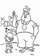 Chicken Little Coloring Pages Buck Cluck Ace Widowed Father His Netart sketch template