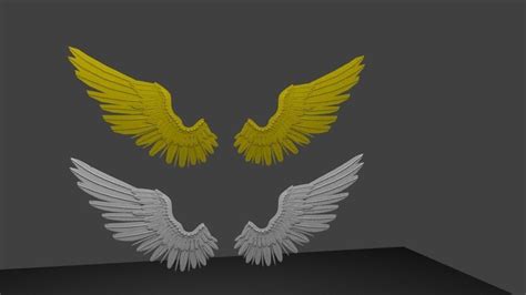 3d model angel wing low poly or medium poly cgtrader