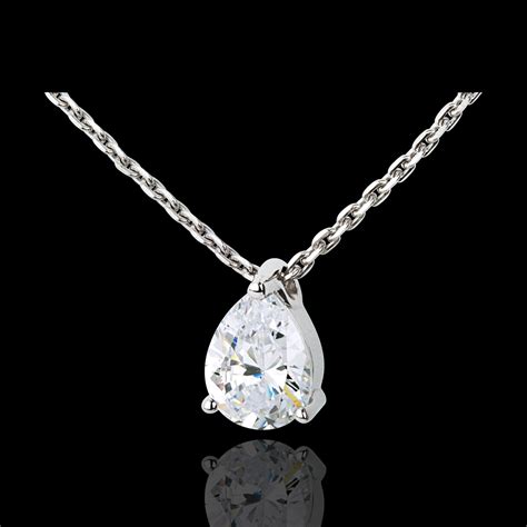 teardrop diamond necklace white gold  carat edenly jewellery