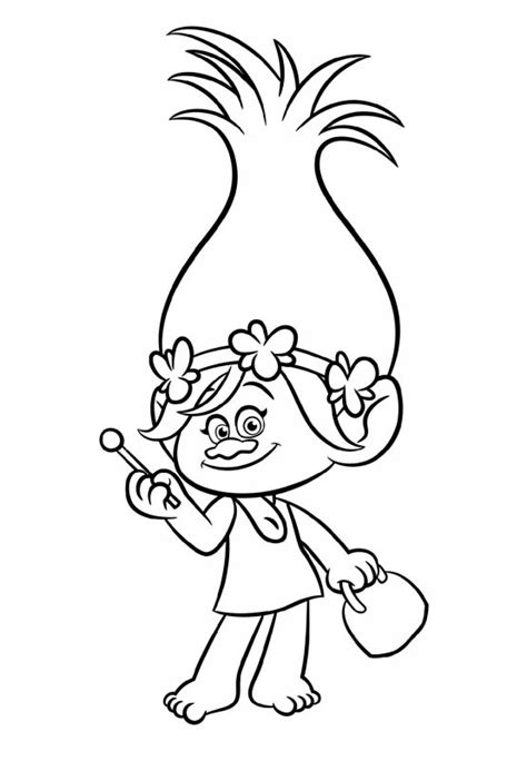 princess poppy  trolls coloring page coloring pages princess