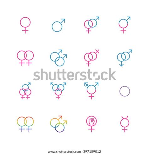 male female sexual orientation icon set stock vector royalty free