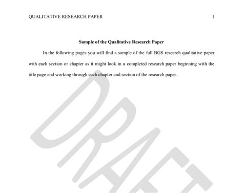 chapter  qualitative research paper sample writing  qualitative