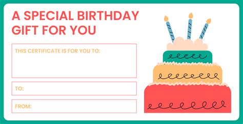 birthday certificate gift voucher template   printable gift