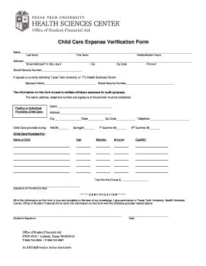 childcare verification form fill   sign printable  template