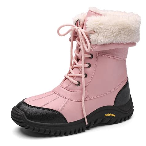 winter snow boots  women water resistant full warm boots outdoor mid calf  slip winter