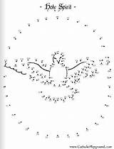 Dot Holy Spirit Catholic Coloring Connect Dots Kids Pages Activity Pentecost Baptism Worksheets Sheets Catholicplayground Dove Worksheet Playground School Bible sketch template