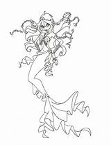 Coloring Mermaid Winx Pages Bloom Club Deviantart Print Coloringtop sketch template
