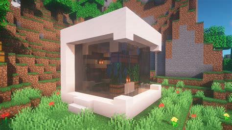 minecraft   build  small modern house building tutorial youtube