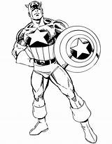 Avengers America Captain Pages Coloring Iron Man Thor sketch template