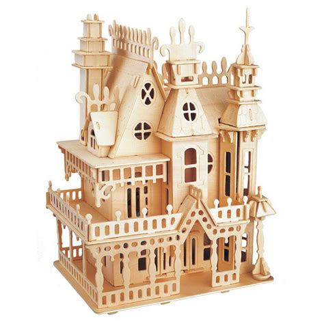 bluelans diy wooden  castle construction assembly model art craft education kids toy walmart