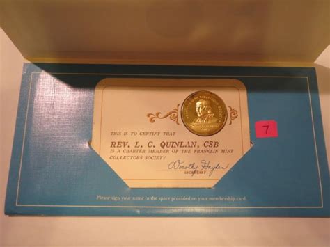 sold  auction  franklin mint collectors society sterling silver member coin  gold