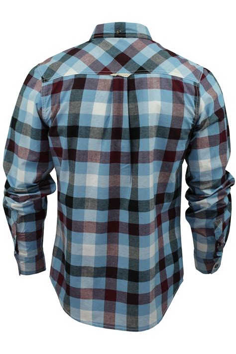 mens check shirt by lee cooper hadleigh long sleeved ebay