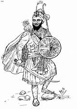 Sikh Singh Coloring Gobind Guru Drawing Template sketch template