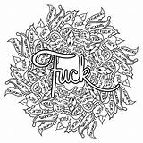Coloring Pages Fuck Word Swear Adult Book Printable Sheets Words Colorful Colouring Adults Mandala Visit Permission Attribution Reposting Permitted Language sketch template