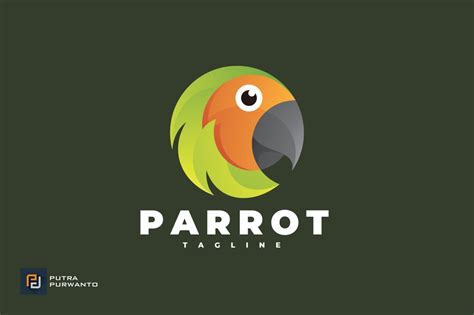 parrot head logo template branding logo templates creative market