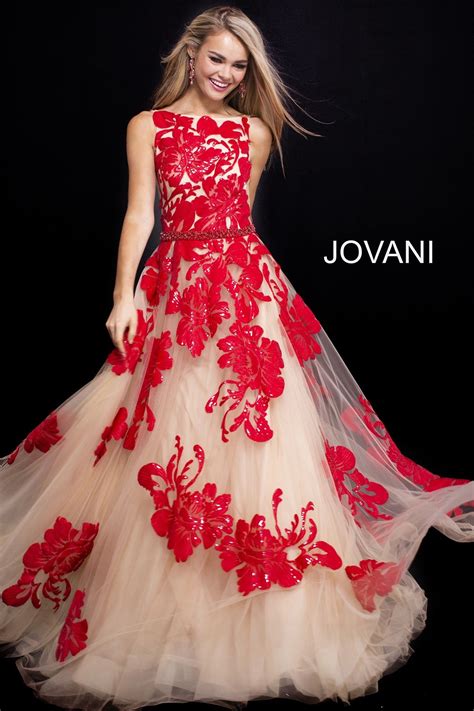 Jovani 48320 Romantic Floral Ball Gown Prom Dresses