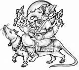 Ganesha Lord Ganesh Coloring Drawing Sketch Pages Clipart Outline Kids Mouse Cliparts Colouring God Drawings Chaturthi Book Bhagwan Children Painting sketch template