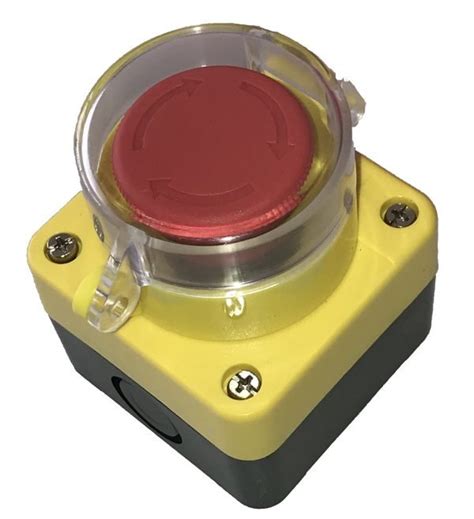Emergency Stop Button With Hinged Clear Cover Buy Online Ec Products Uk