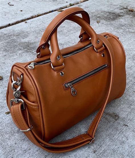 large leather barrel bag   choice  leathers satchel etsy canada