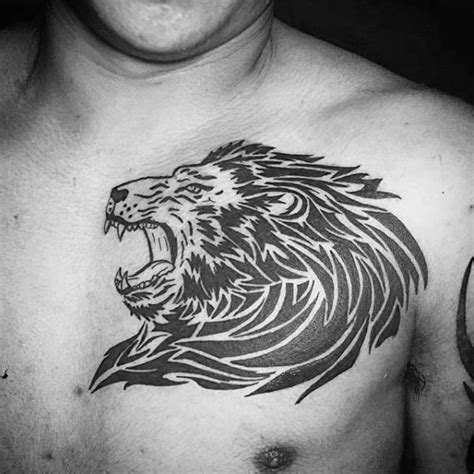 40 Tribal Lion Tattoo Designs For Men Mighty Feline Ink Ideas