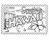 Coloring Hawaii State Pages Hawaiian Printable Beach Printables Stamp Hi Islands States Adults Sheets August Kids Statehood Usa Sunset Color sketch template