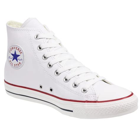 converse  star chuck taylor  white leather  top boots shoes