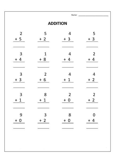 printable kindergarten math worksheets easy addition worksheets