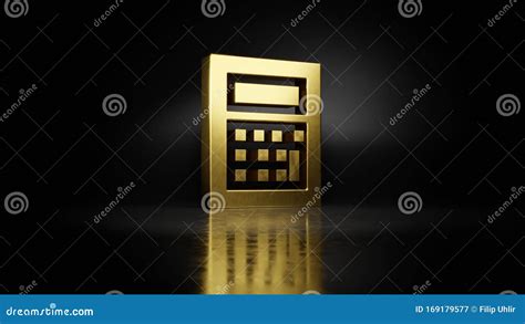 gouden metalen symbool voor  rendering met een wazige reflectie op de