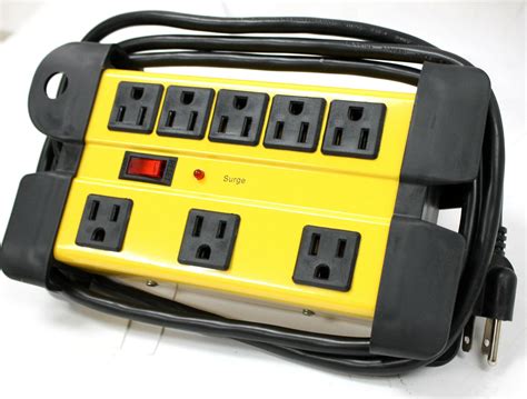 surge protector  outlet metal mountable  joules extension cord power strip econosuperstore