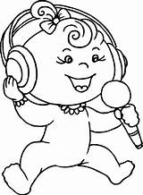 Coloring Pages Girl Boy Girls Singing Little Baby Boys Kids Popular sketch template