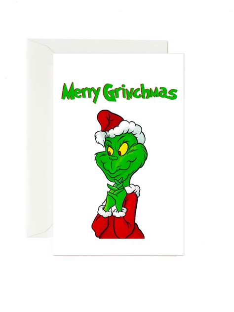 grinch christmas card etsy