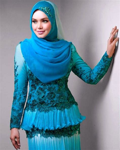 siti nurhaliza abayas fashion layered chiffon dress beautiful hijab